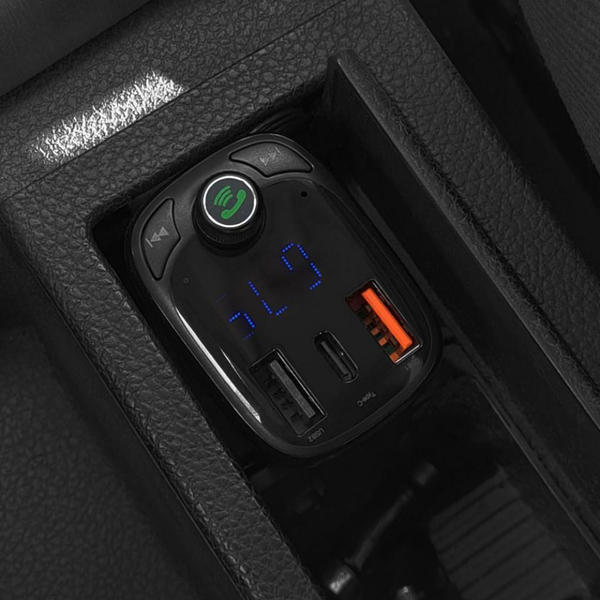 Автомобільний зарядний пристрій Baseus FM Launcher S-13 36W (PD+QC3.0) Type-C+2USB Black, изображение 6