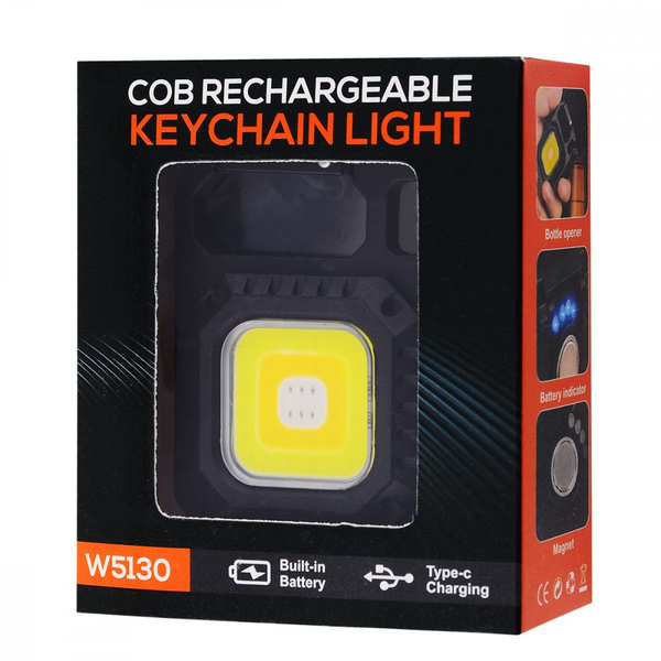 Акумуляторний LED ліхтарик W5130 з Type-C (7 режимів, карабін, магніт), зображення 2