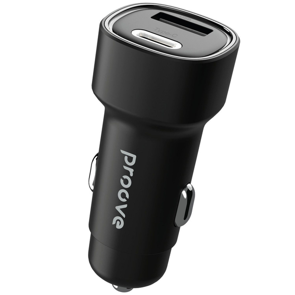 Автомобільний зарядний пристрій Proove Flash 48W (Type-C + USB) Black