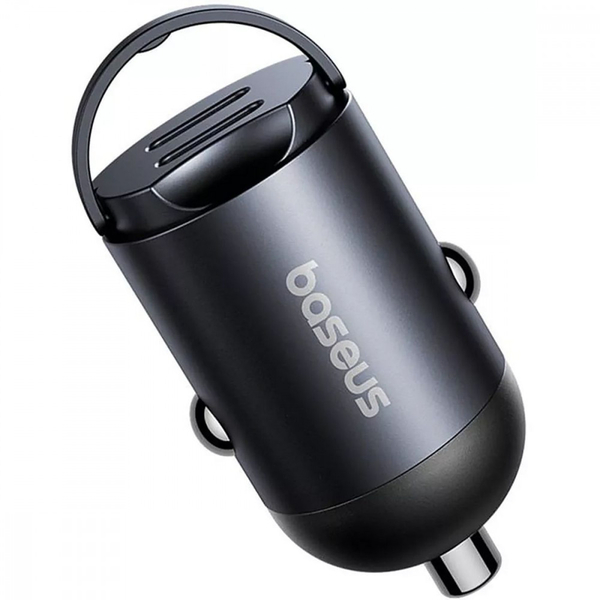 Автомобільний зарядний пристрій Baseus Tiny Star Mini Car Charger 2xType-C 30W Black, зображення 3