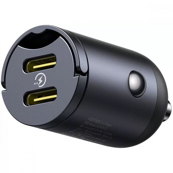 Автомобільний зарядний пристрій Baseus Tiny Star Mini Car Charger 2xType-C 30W Black, зображення 4