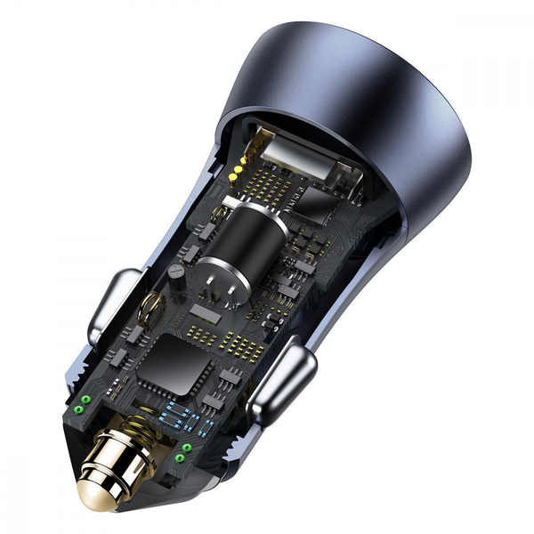 Автомобільний зарядний пристрій Baseus Golden Contactor Pro 40W USB + Type-C Gray, зображення 5