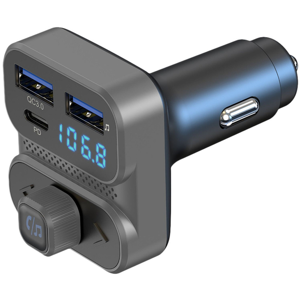 Автомобільний зарядний пристрій Proove FM Launcher Luxor SE 36W (PD+QC3.0) Type-C+USB Gray, изображение 6