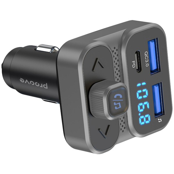 Автомобільний зарядний пристрій Proove FM Launcher Luxor SE 36W (PD+QC3.0) Type-C+USB Gray, изображение 7