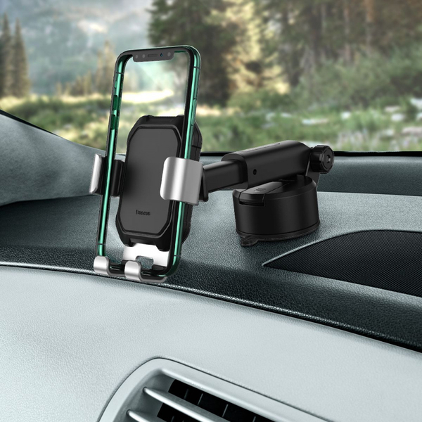 Автомобільний тримач Baseus Tank Gravity Car Mount With Suction Base Black, изображение 4