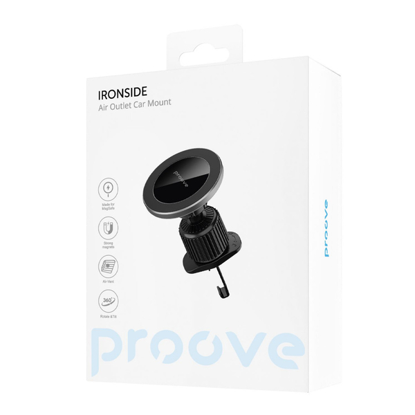 Автомобільний тримач Proove Ironside Air Outlet Car Mount Magnetic Ring Black, изображение 2