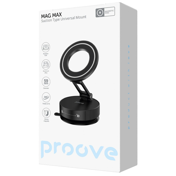 Автомобільний тримач Proove Mag Max Sutction Type Universal Mount Black, зображення 2