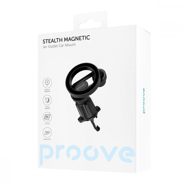 Автомобільний тримач Proove Stealth Magnetic Air Outlet Car Mount Magnetic Ring Black, изображение 2