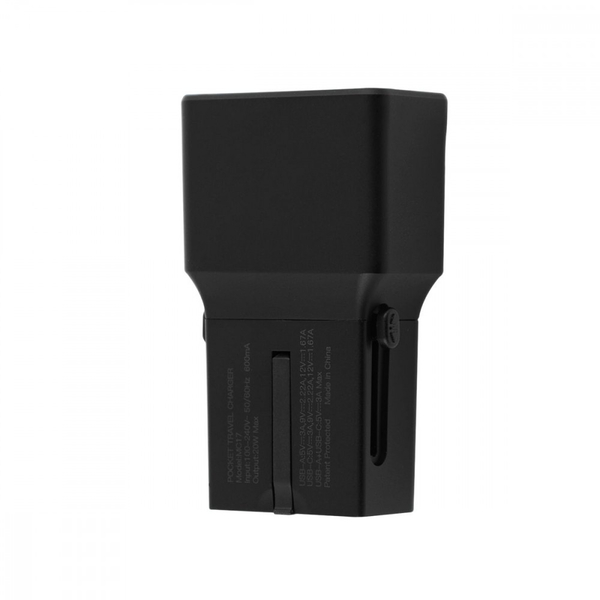 Адаптер живлення Travel Adapter Yesido MC17 Type-C 20W (UK/EU/US/AUS) Black, зображення 5