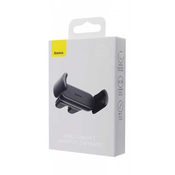 Автомобільний тримач Baseus Steel Cannon 2 Air Outlet Version Black, зображення 2