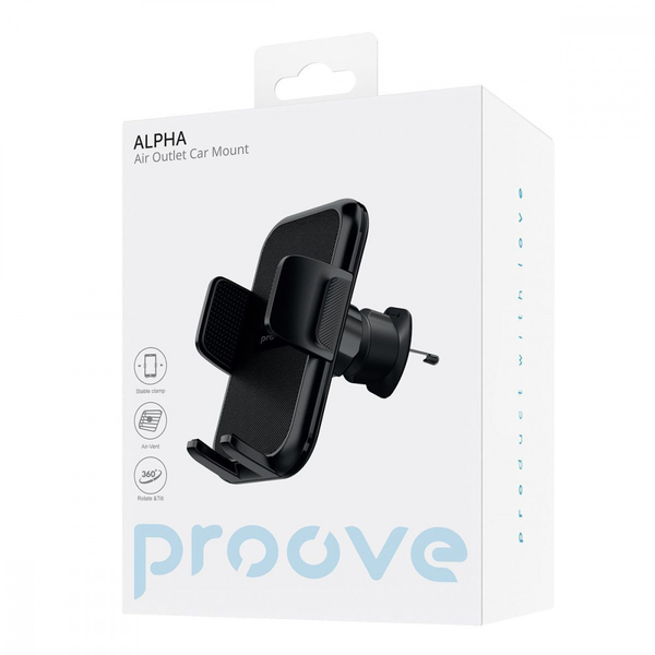 Автомобільний тримач Proove Alpha Air Outlet Car Mount Black, изображение 2