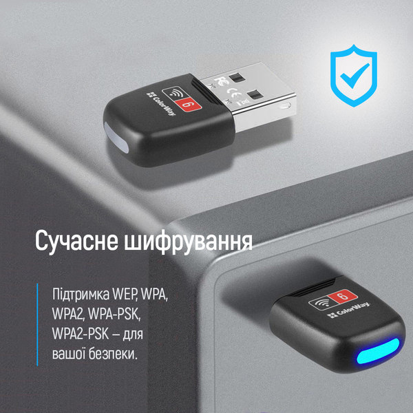 Адаптер ColorWay Wi-Fi 6 286 Мбіт/с (CW-AD-W1), изображение 10