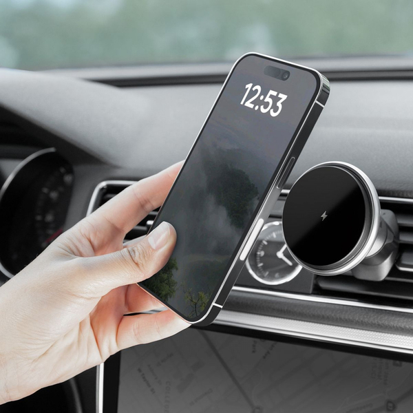 Автомобільний тримач з бездротовою зарядкою Proove Magic Circle 15W Silver, зображення 3