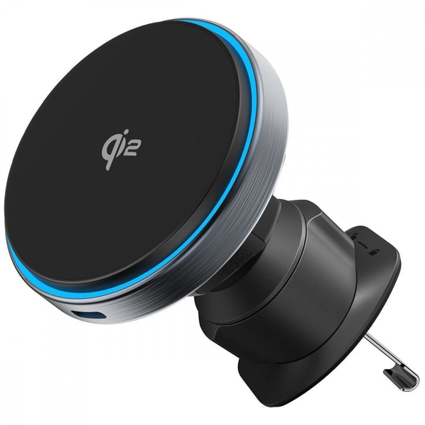 Автомобільний тримач з бездротовою зарядкою Proove Titanium Circle Qi2 15W Gray