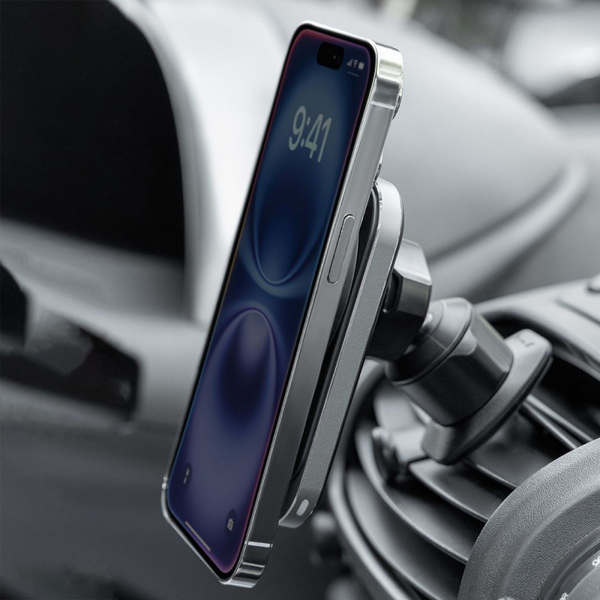 Автомобільний тримач з бездротовою зарядкою Proove Square Magnetic Pro 15W Metal gray, изображение 5