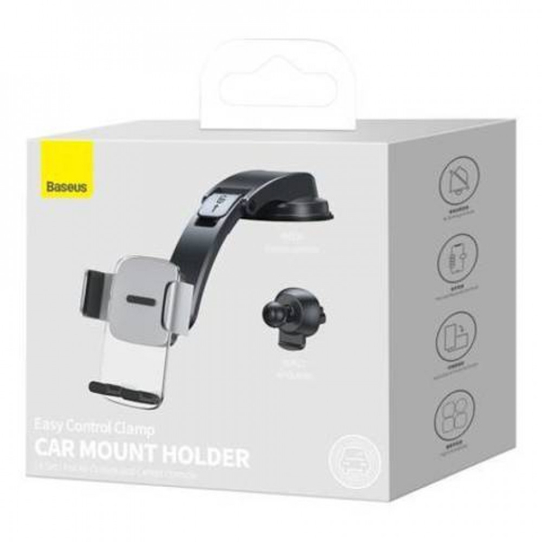 Автомобільний тримач Baseus Easy Control Clamp Pyste Type + Air Outlet set Black, зображення 2