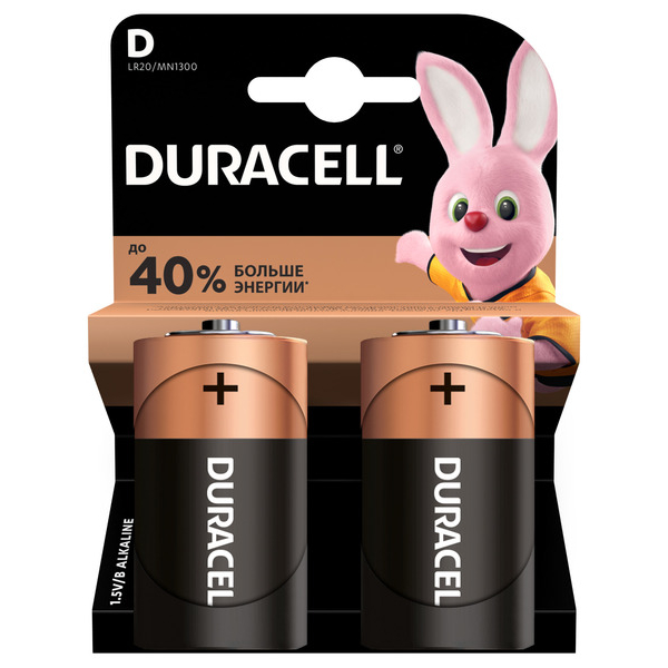 Батарейка DURACELL D/ LR20 /MN1300 KPN 2шт.