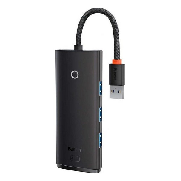 USB-хаб Baseus Lite Series 4-Port USB-A HUB Adapter (USB-A to USB 3.0*4) 25cm Black (WKQX030001)