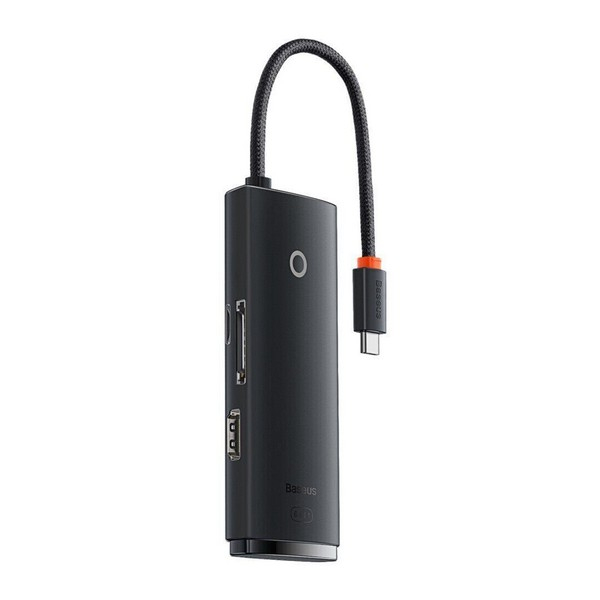 USB-хаб Baseus Lite Series 6-Port Type-C HUB Docking Station (Type-C to HDMI+USB3.0*2+PD+SD/TF) Black (WKQX050101)