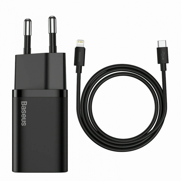 Мережевий зарядний пристрій Baseus Super Si Quick Charger 1C 20W EU Sets Black (TZCCSUP-B01)