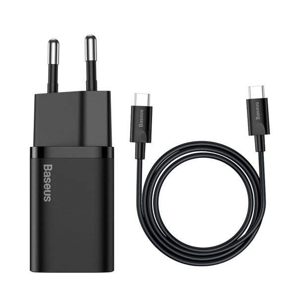 Сетевое зарядное устройство Baseus Super Si Quick Charger 1C 25W EU Sets Black (TZCCSUP-L01)