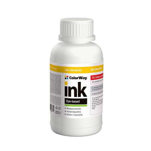 Чорнило ColorWay до Canon CW446 Y Dye-based 200 ml (CW-CW446Y02)
