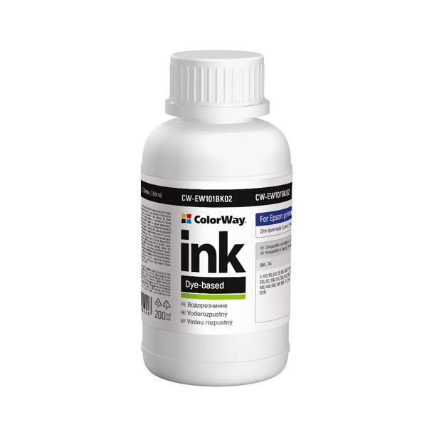 Чорнило ColorWay до Epson EW101 BK Dye-based 200 ml (CW-EW101BK02)
