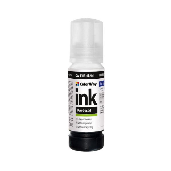 Чорнило ColorWay до Epson EW310 BK Dye-based 70 ml (CW-EW310BK01)