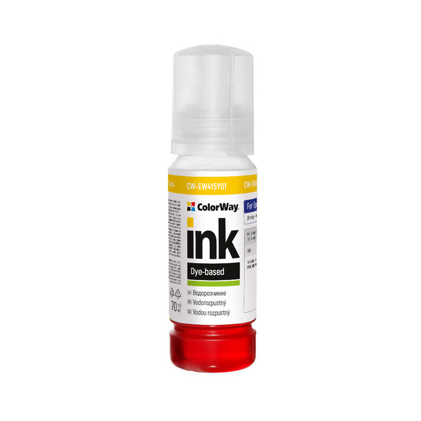 Чорнило ColorWay до Epson EW415 Y Dye-based 70 ml (CW-EW415Y01)