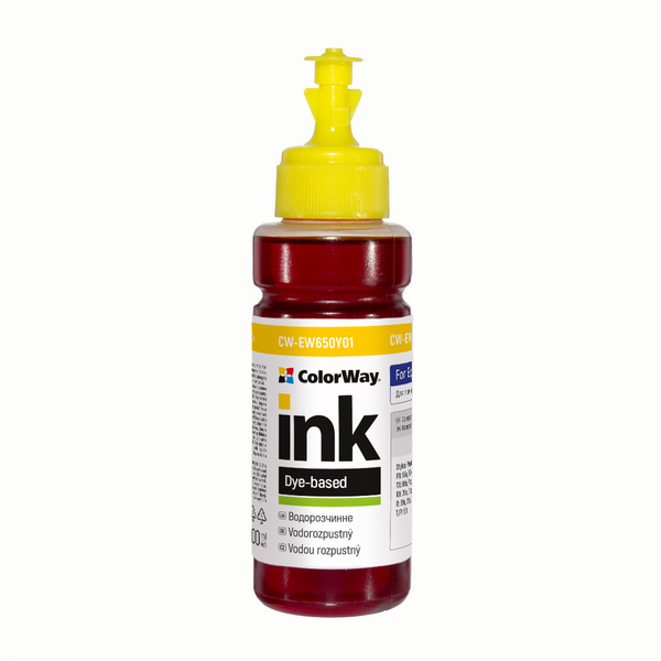 Чорнило ColorWay до Epson EW650 Y Dye-based 100 ml (CW-EW650Y01)