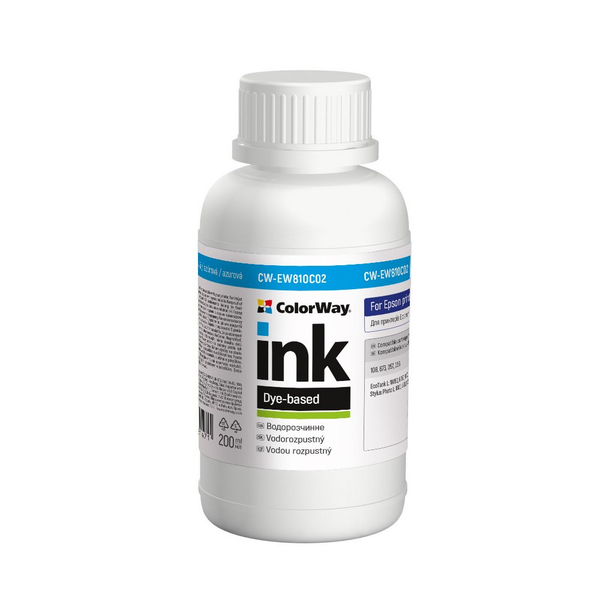 Чорнило ColorWay до Epson EW810 C Dye-based 200 ml (CW-EW810C02)