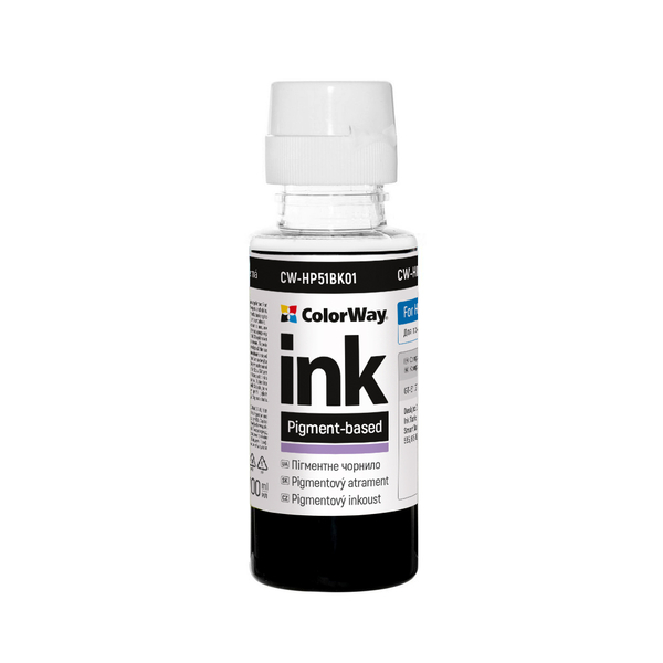 Чорнило ColorWay до HP HP51 BK Pigment 100 ml (CW-HP51BK01)