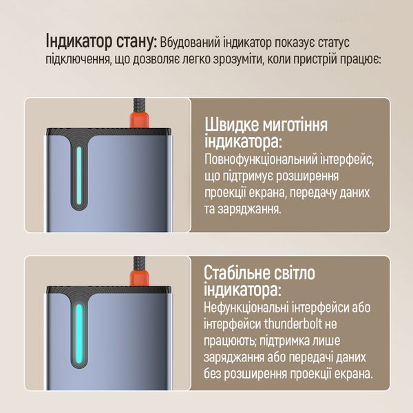 USB хаб (док-станція) СolorWay USB-C 5-в-1 Type C PD 100W/USB3.0х3/HDMI 4К (CW-HUB01), изображение 17