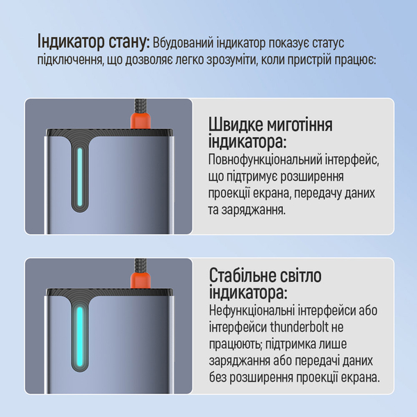 USB хаб (док-станція) СolorWay USB-C 6-в-1 Type C PD 100W/USB3.0х3/HDMI 4К/RJ45 (CW-HUB02), изображение 15