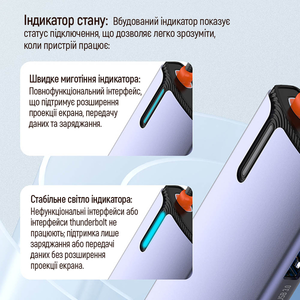 USB хаб (док-станція) СolorWay USB-C 6-в-1 Type C PD 100W/USB3.0х3/USB2.0/RJ45 (CW-HUB03), изображение 21