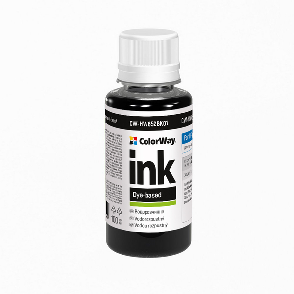 Чорнило ColorWay до HP HW652 BK Dye-based 100 ml (CW-HW652BK01)