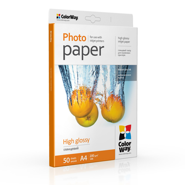 Фотопапір ColorWay глянцевий 200 г/м², A4, 50 арк. (PG200050A4)