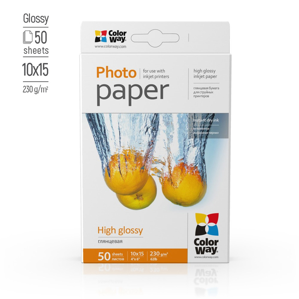 Фотопапір ColorWay глянцевий 230 г/м², 10х15, 50 арк. (PG2300504R), зображення 2