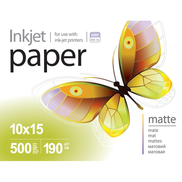 Фотопапір PrintPro матовий 190 г/м², 10х15, 500 арк. (PME1905004R)