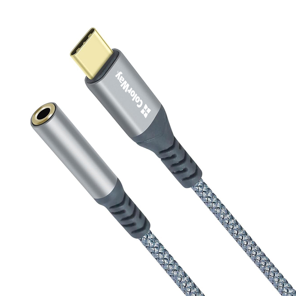 Адаптер-перехідник Colorway USB-C 3.5 мм Female Audio 14 см сірий (CW-AD-CJ), зображення 5
