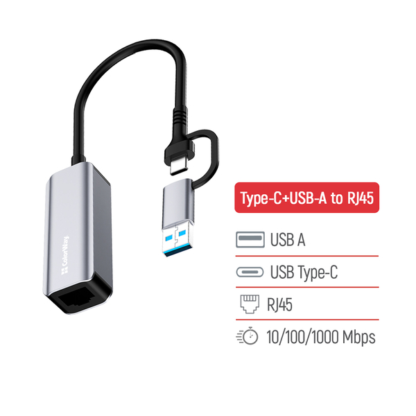 Адаптер мережевий ColorWay USB-A/USB-С 3.0 - RJ45 Gigabit Ethernet (CW-AD-CRG), зображення 6