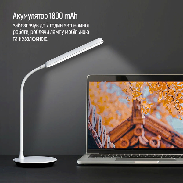 Настільна LED лампа ColorWay Portable & Flexible 360 із вбудованим акумулятором біла (CW-DL12FB-W), изображение 12