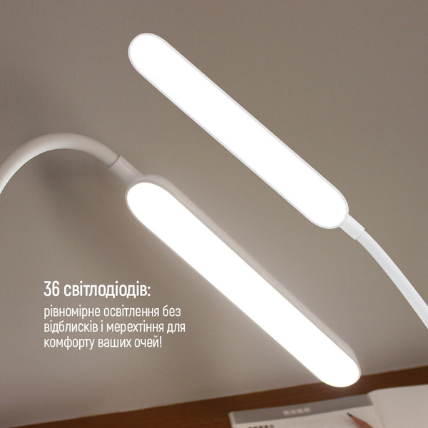 Настільна LED лампа ColorWay Portable & Flexible 360 із вбудованим акумулятором біла (CW-DL12FB-W), изображение 18