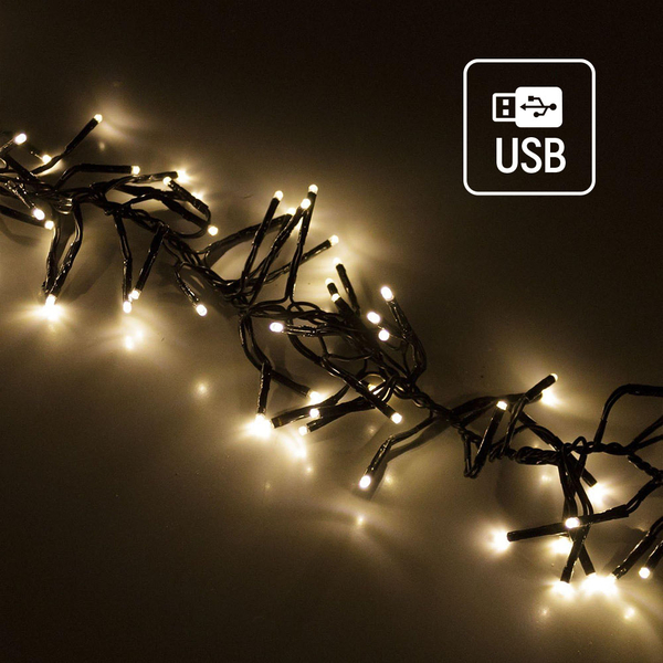 Світлодіодна гірлянда-мішура СolorWay LED 320 10м (8 функцій) теплий колір USB (CW-G-320L10U), зображення 2