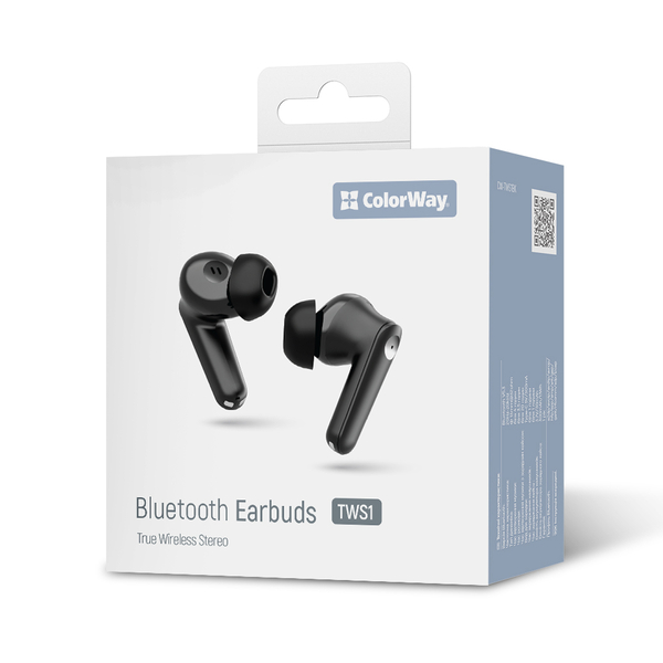 Навушники СolorWay Slim TWS-1 Earbuds Long Life Чорні (CW-TWS1BK1)