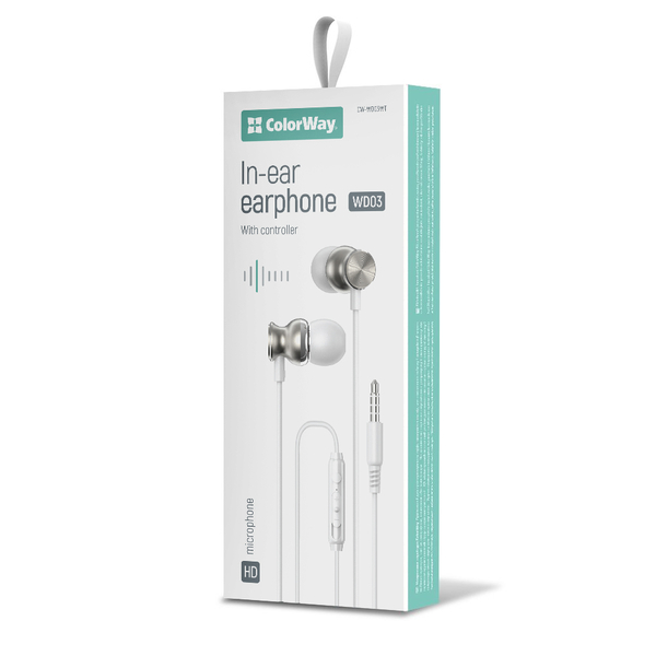 Навушники СolorWay 3.5 mm Wired Earphone UrbanBeat Білі (CW-WD03WT)
