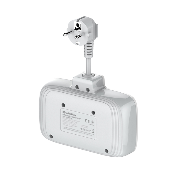 Мережевий фільтр-подовжувач СolorWay 2x220V/3xUSB-A/1xUSB-C (CW-CHE24PDW), зображення 7