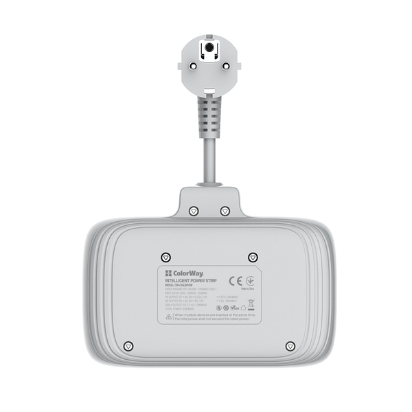 Мережевий фільтр-подовжувач СolorWay 2x220V/3xUSB-A/1xUSB-C (CW-CHE24PDW), зображення 9