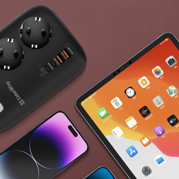 Мережевий фільтр-подовжувач СolorWay 3 розетки/4USB GaN3 Pro PD (2USB-A + 2 TYPE-C) (65W) 2M (CW-CHE34PDB), изображение 13
