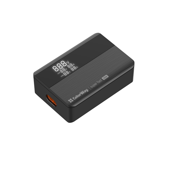 Мережевий зарядний пристрій ColorWay Power Delivery GaN (2USB-A + 2USB TYPE-C) (100W) чорний (CW-CHS041PD-BK), изображение 5